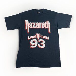Vintage 1993 Nazareth Loud n Proud tour Black T-shirt L Tee Made in The USA